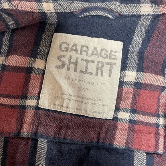 Garage Boyfriend Fit Flannel Pink and Blue - Picture 3 of 3